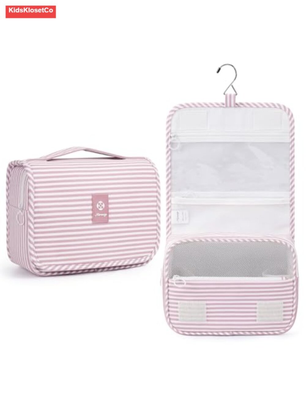 Hanging Toiletry Bag with Hook, Water-Resistant Travel Makeup Organizer,